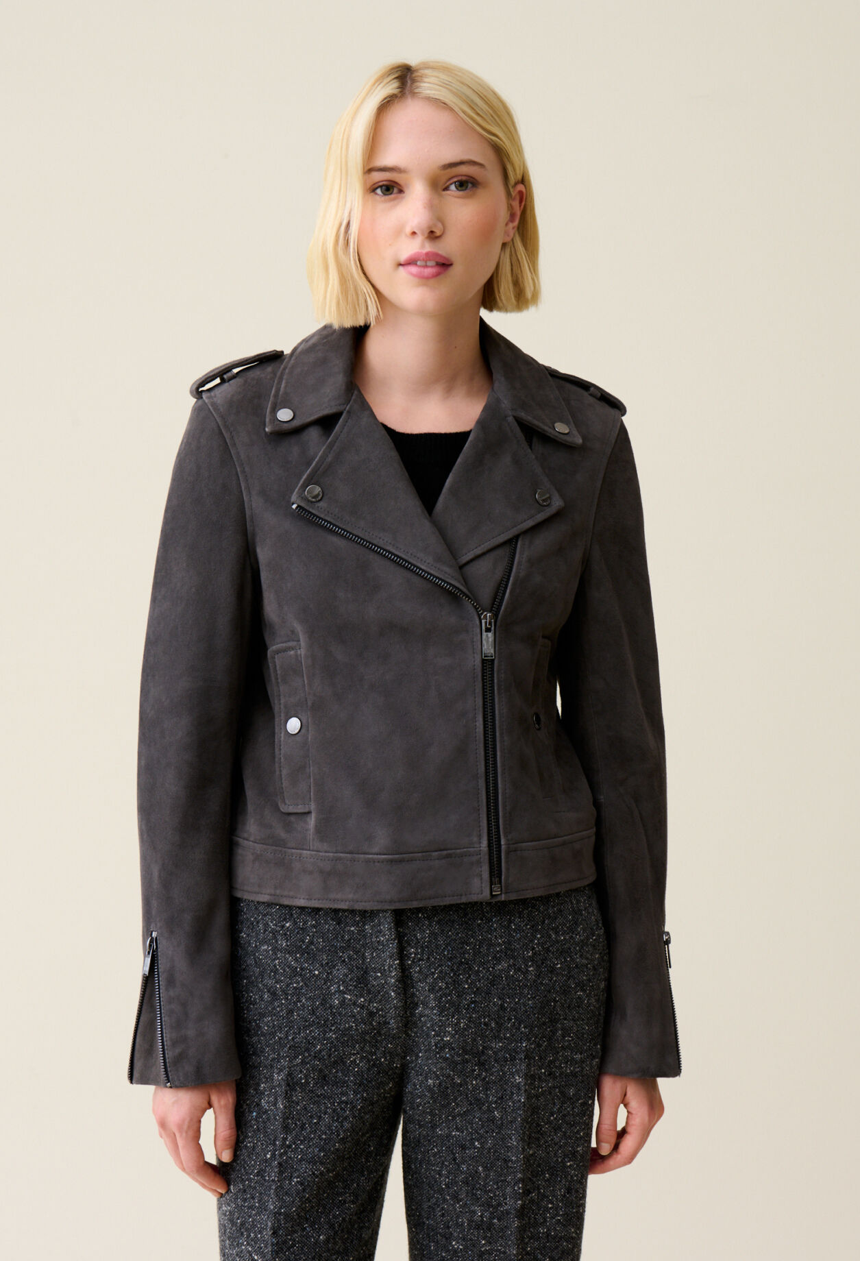 Veste perfecto cuir suède