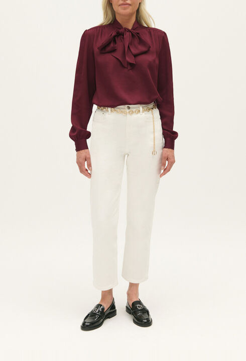 Blouse lavallière bordeaux
