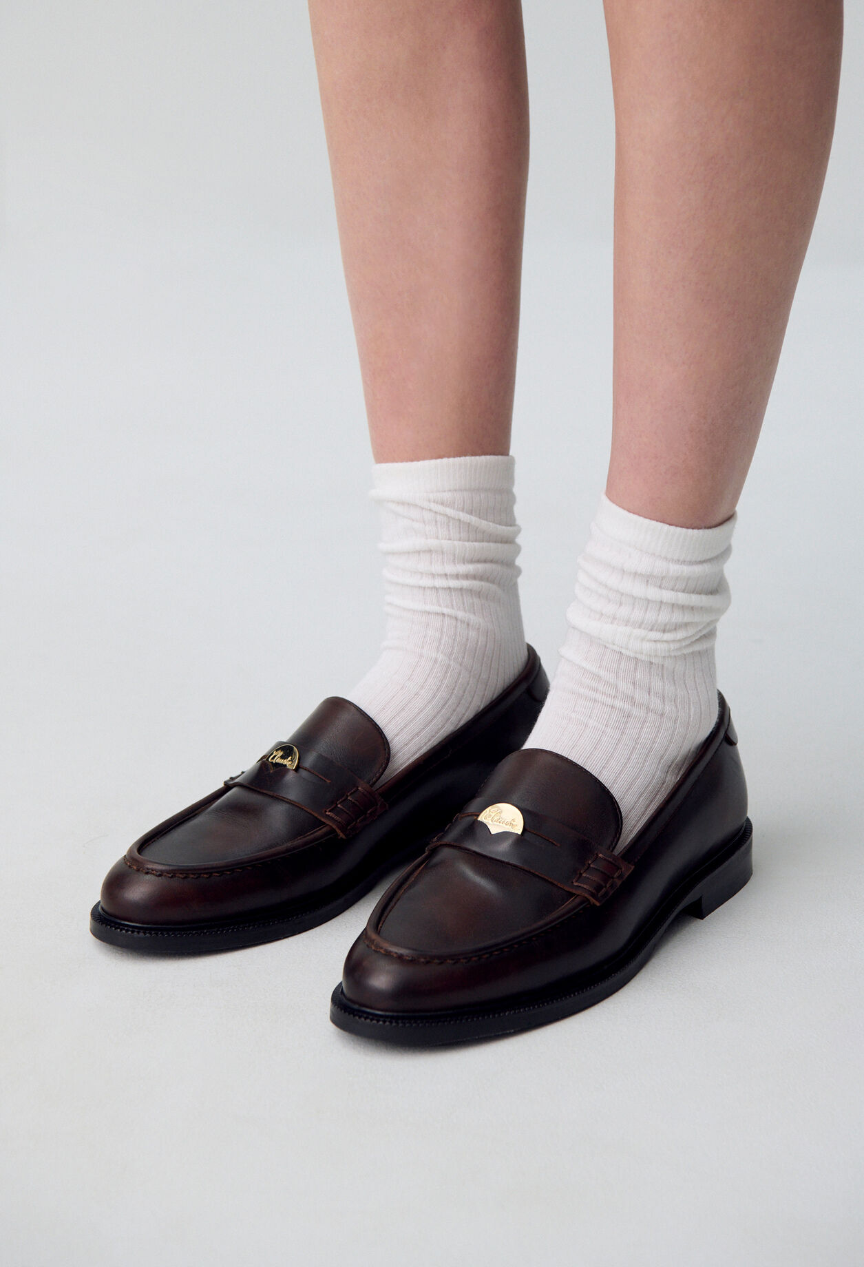 Mocassins cuir chocolat