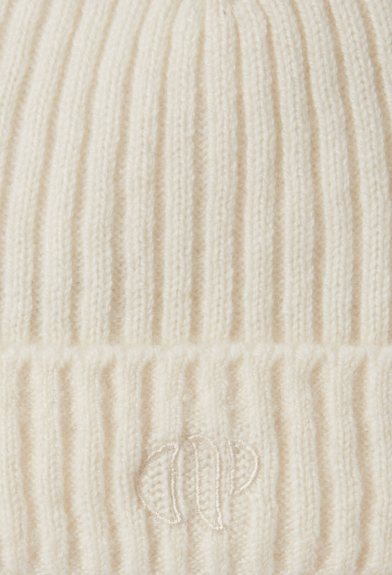 Cashmere ribbed hat CP embroidery