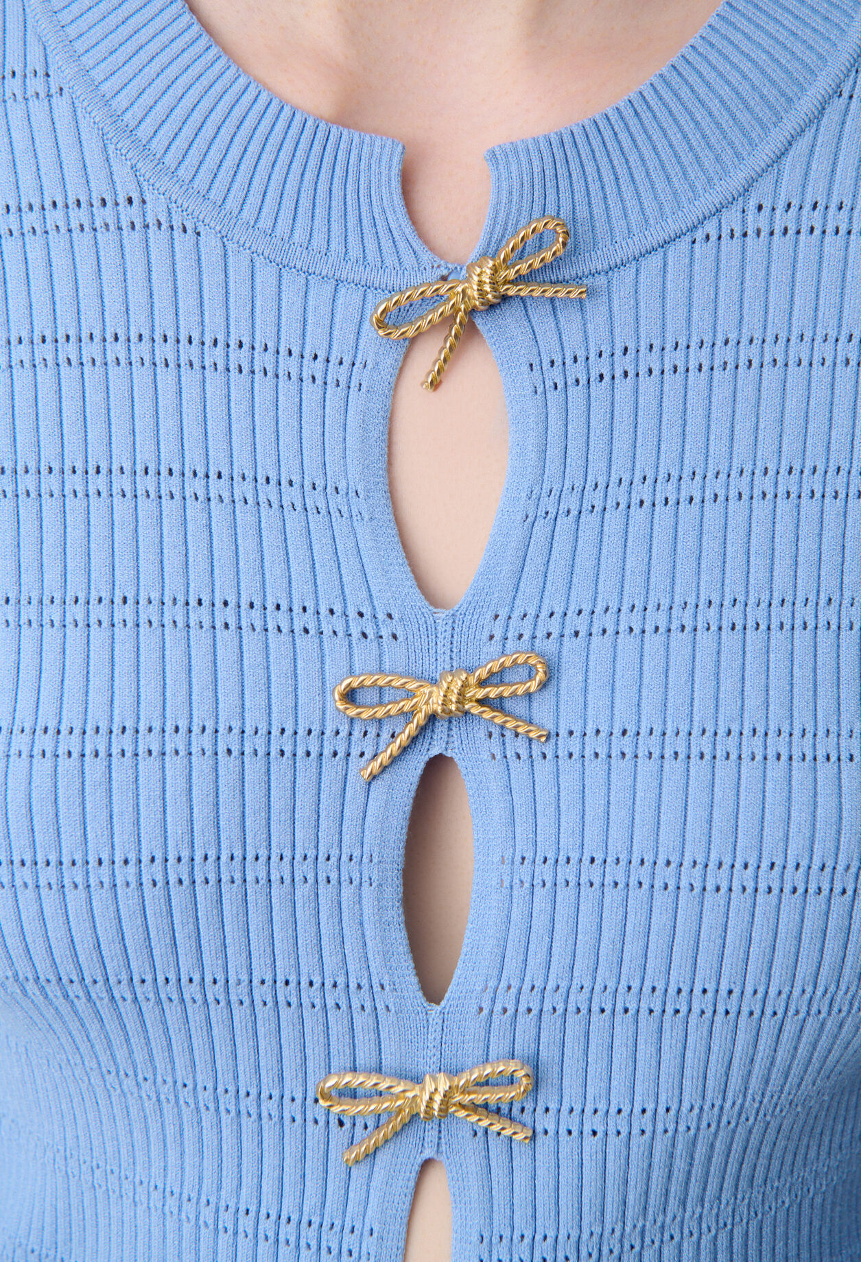 Knit Jumper with Bow Details
