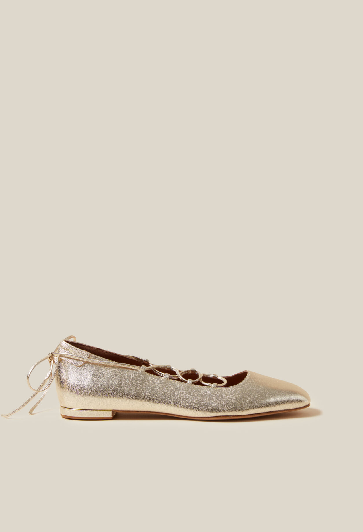 Ballerines cuir doré