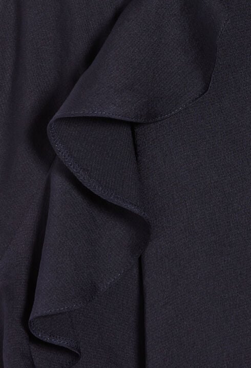Blouse volants bleu marine