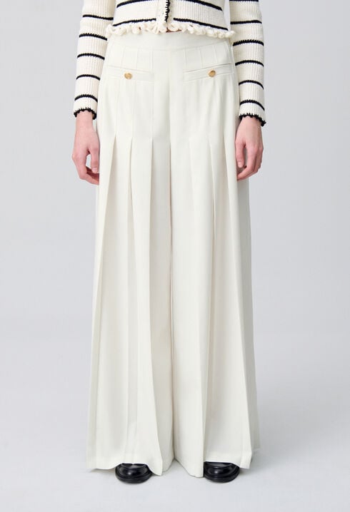Pantalon large à plis