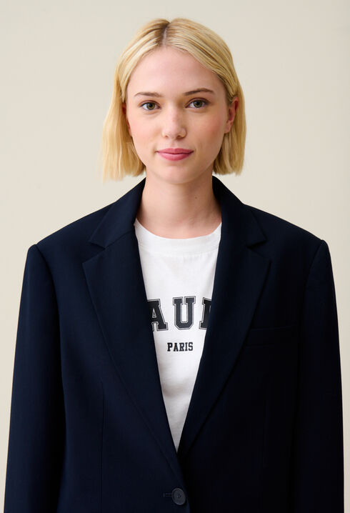 Veste tailleur oversize marine