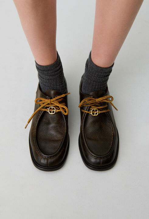 Derbies cuir grainé