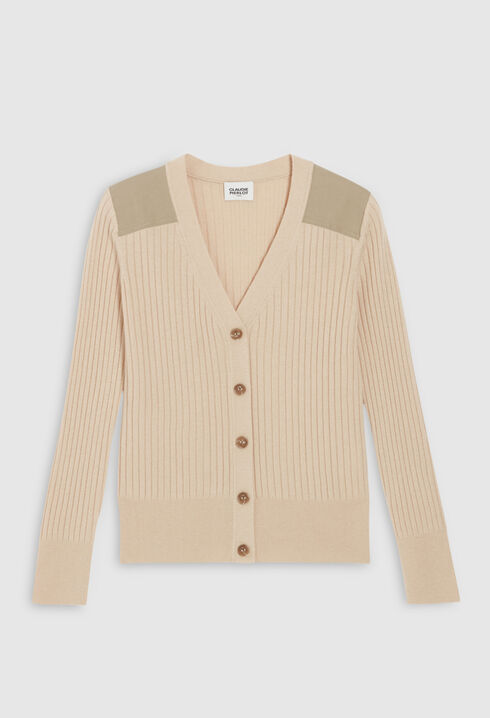 Cardigan maille beige