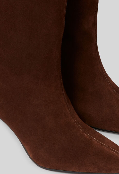 Bottes à talons cuir suède
