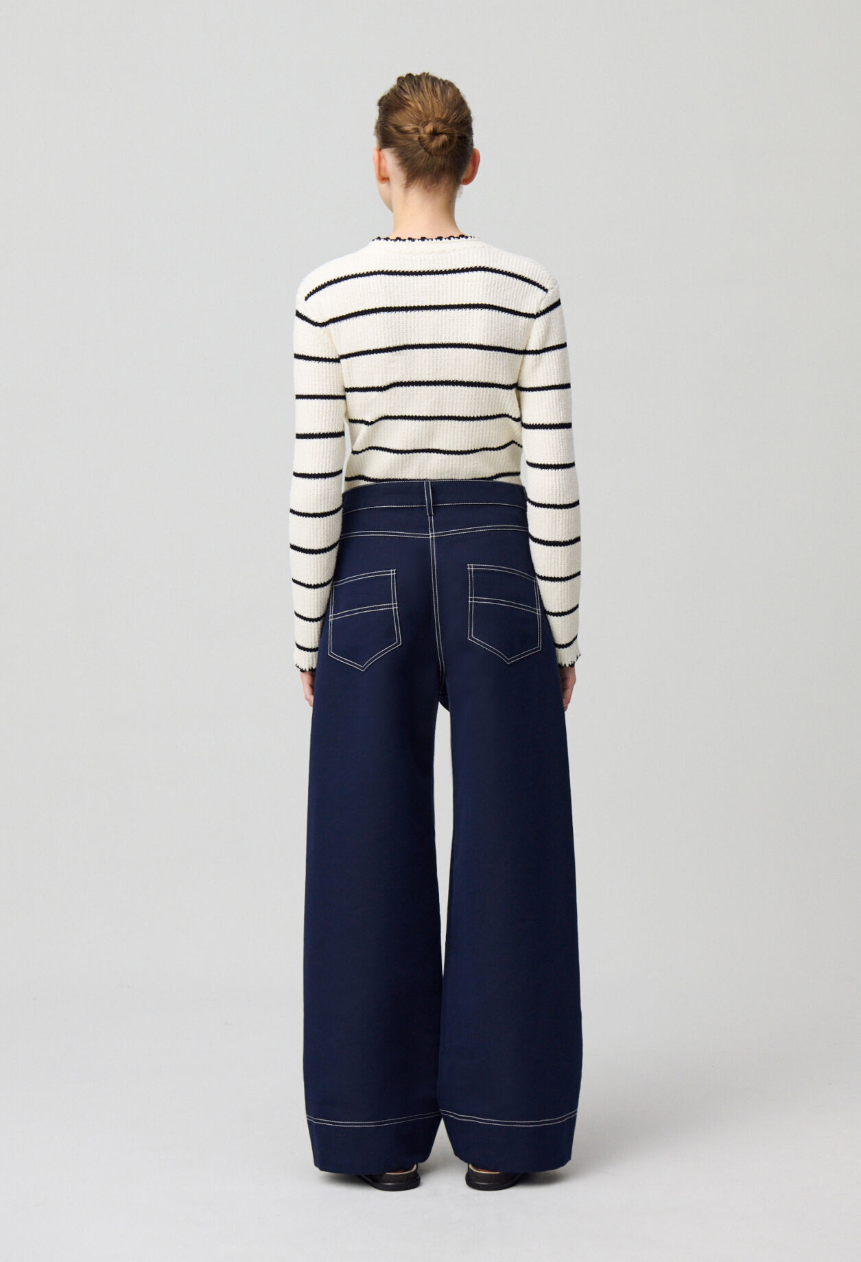 Pantalon large à ourlets
