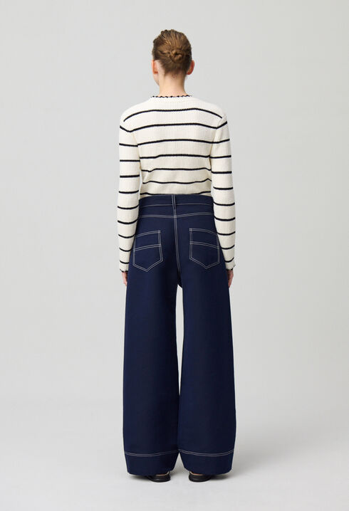 Pantalon large à ourlets