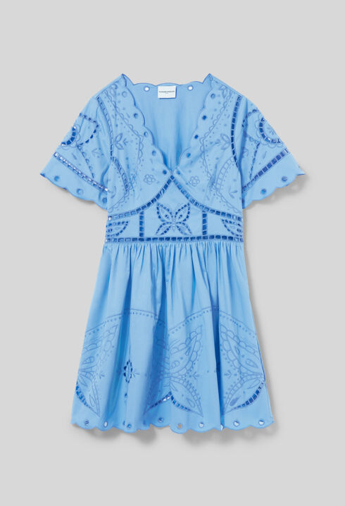Robe courte broderies papillon