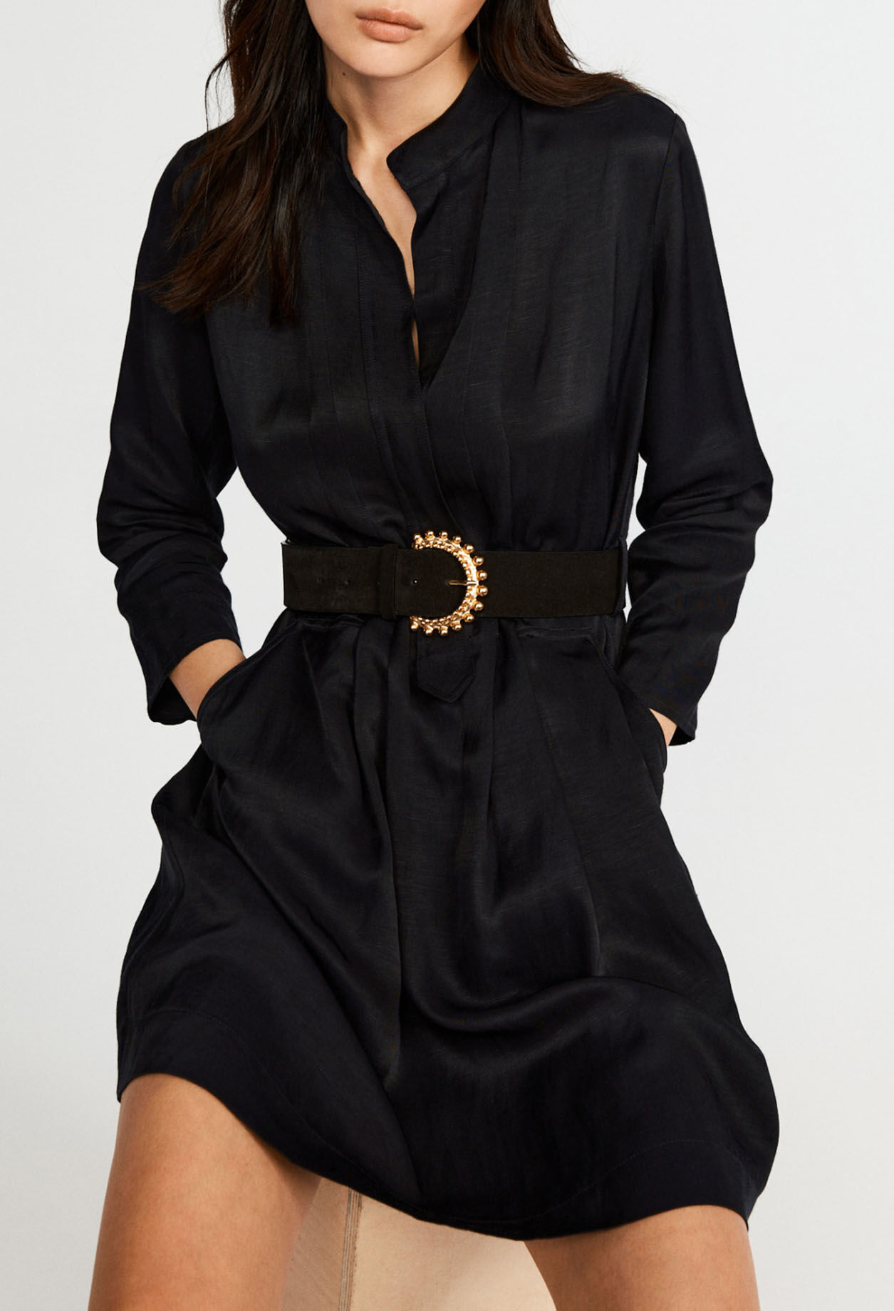 Robe midi ceinturée