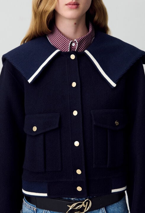 Manteau court laine