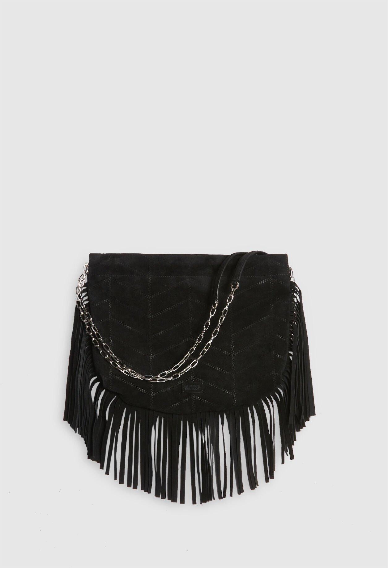 Sac Anemone frangé cuir suede