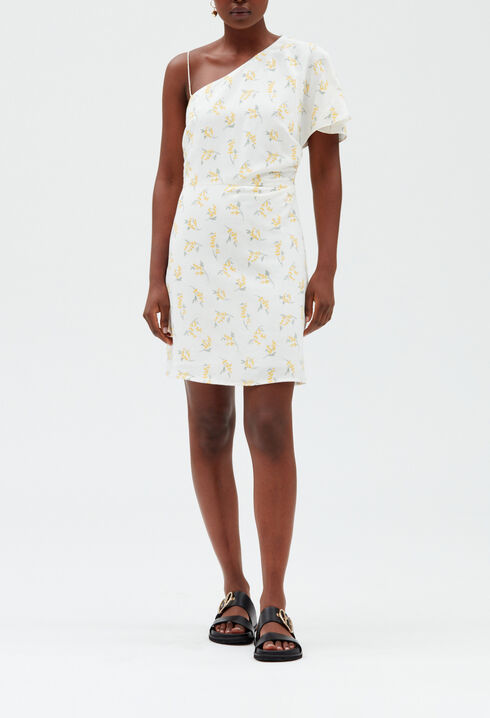 Robe midi asymétrique mimosa