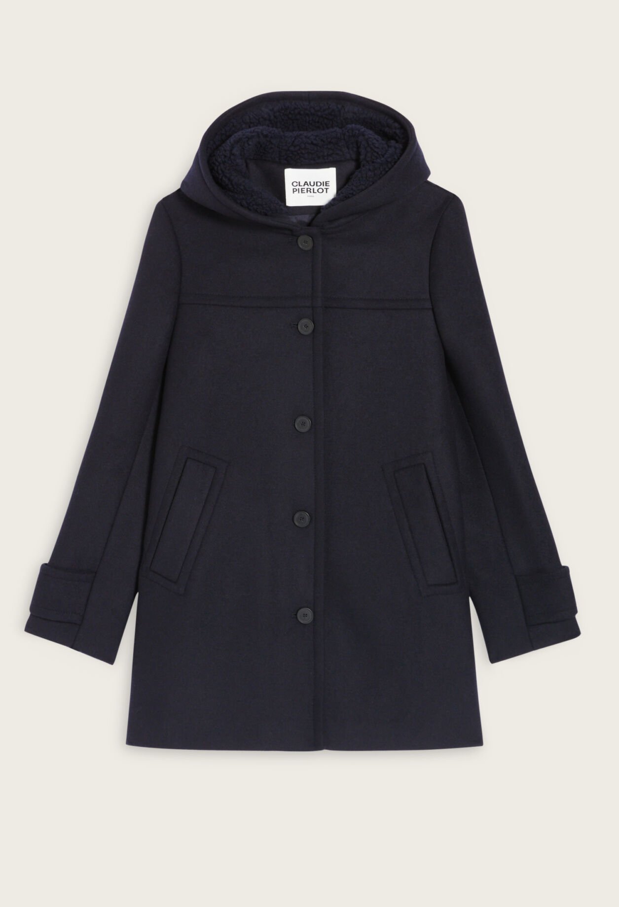 Wool blend hooded coat
