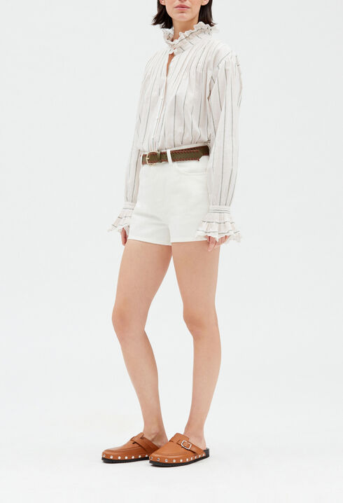 Short jean écru