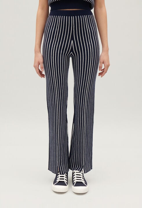 Pantalon maille rayures