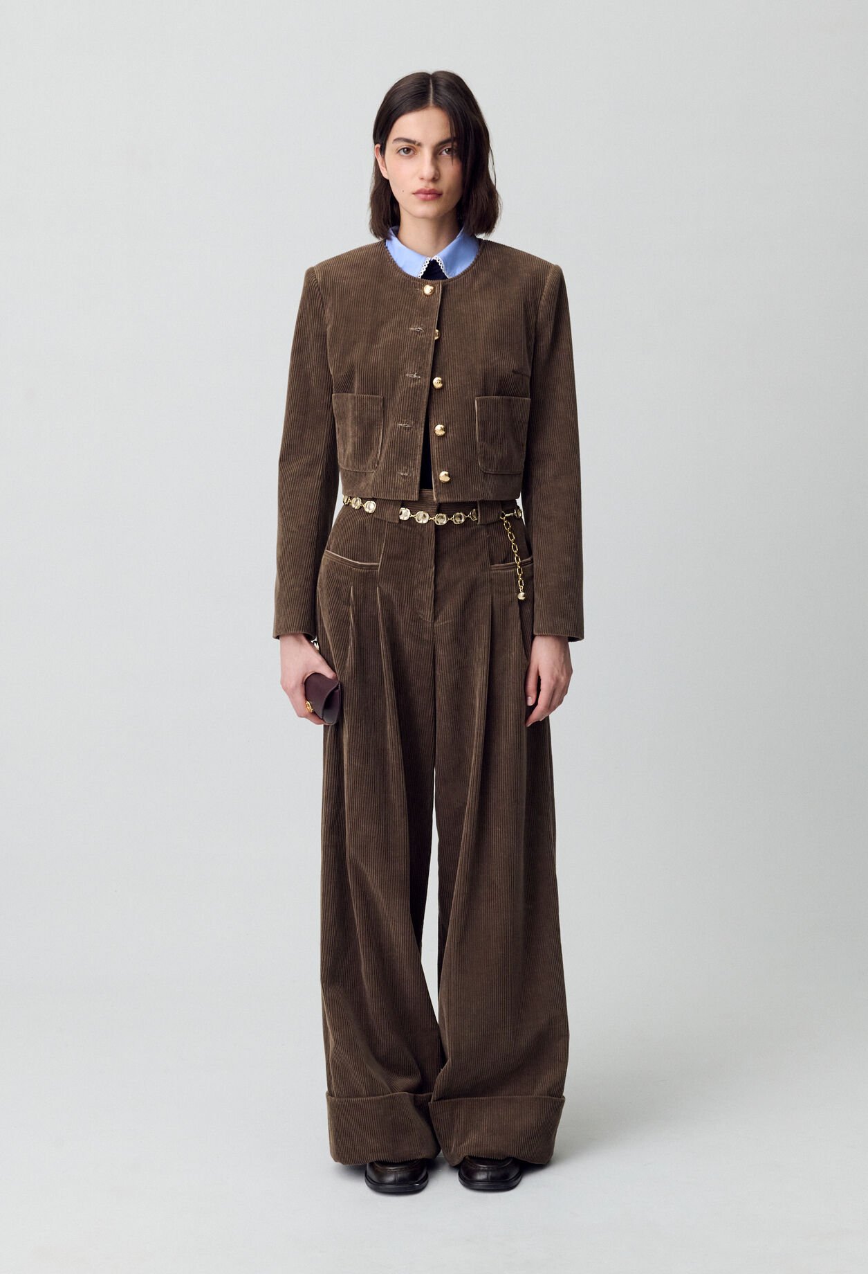 Wide-Leg Velvet Trousers