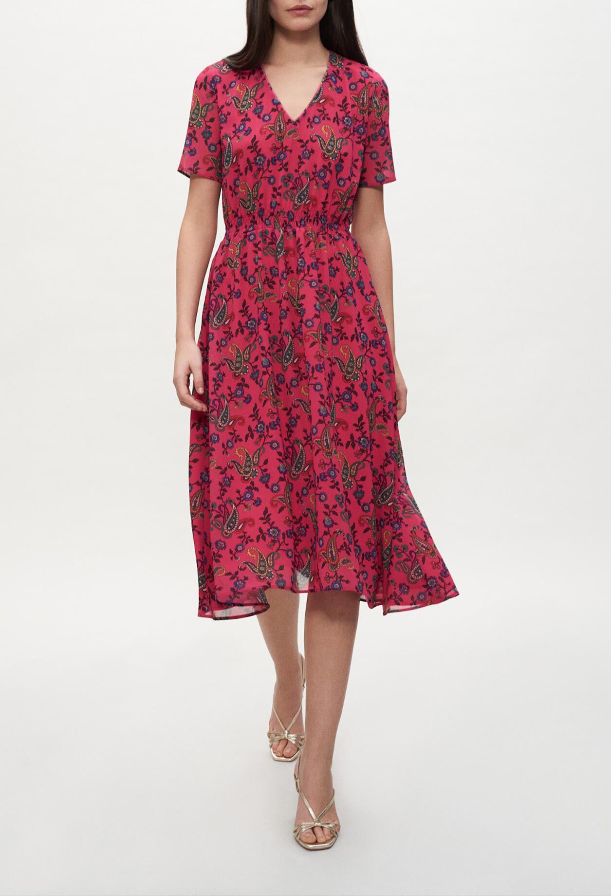 Asymmetrical paisley dress