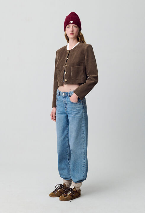 Veste boîte courte velours