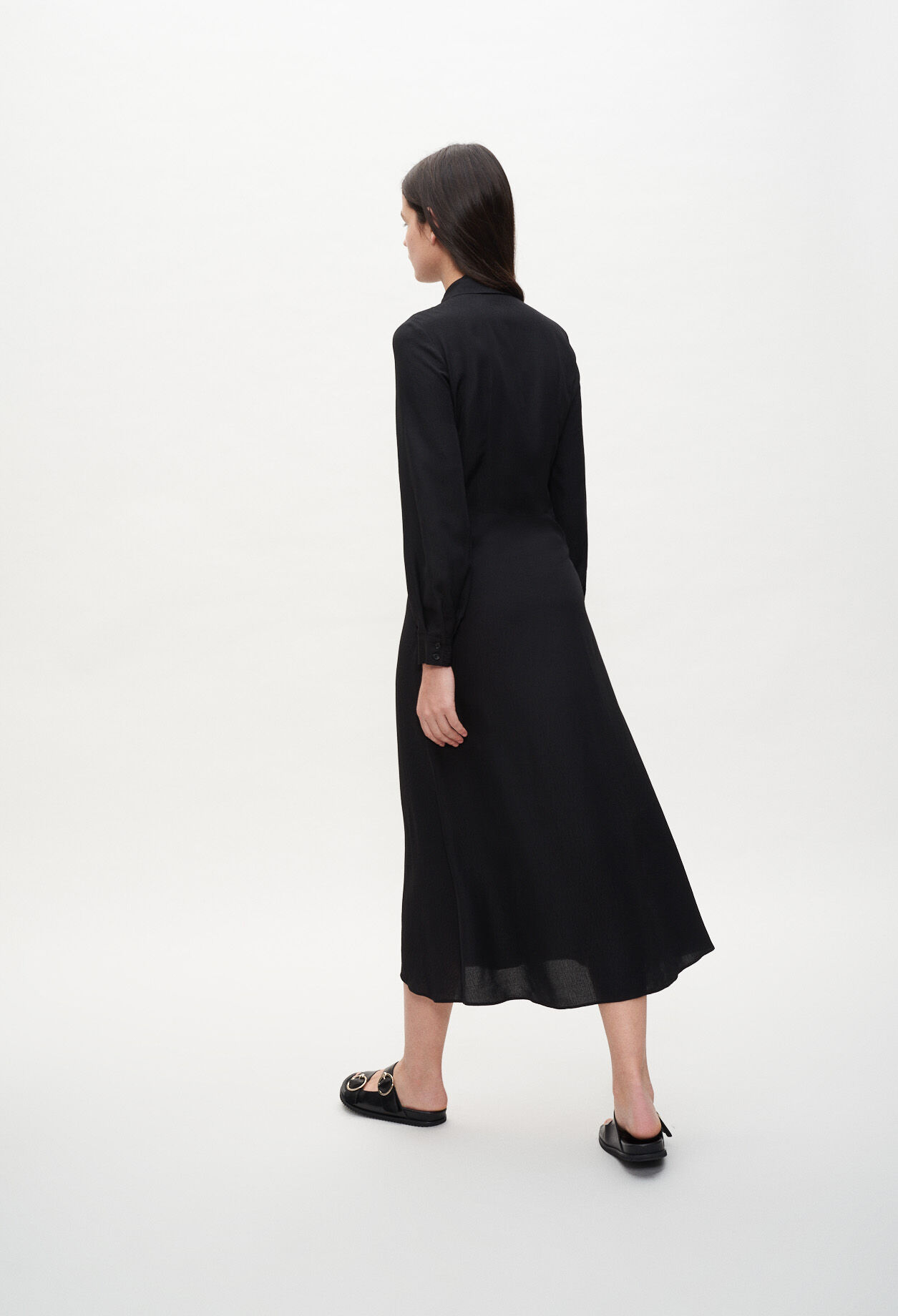 Robe chemise longue ceinturée