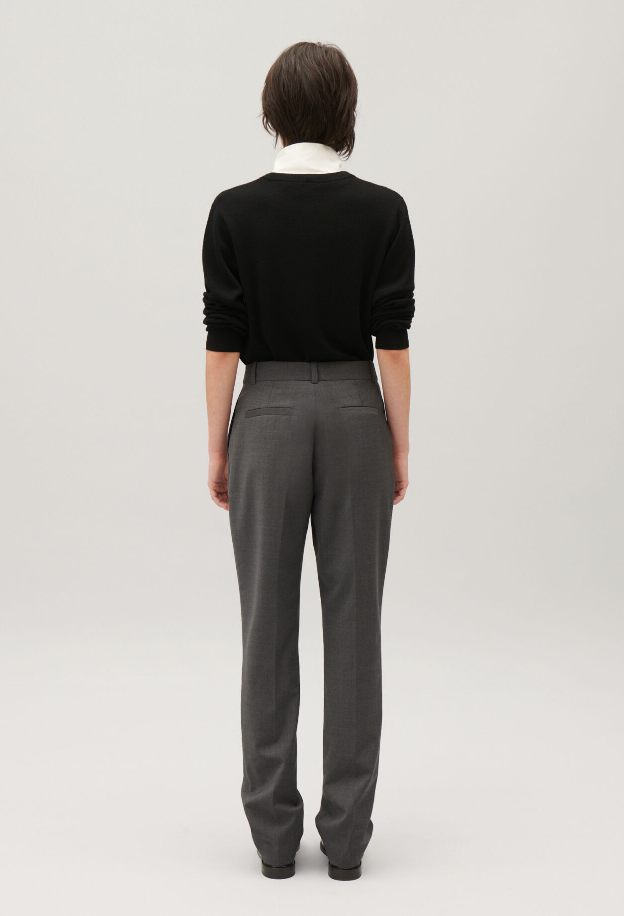 Pantalon tailleur gris chiné