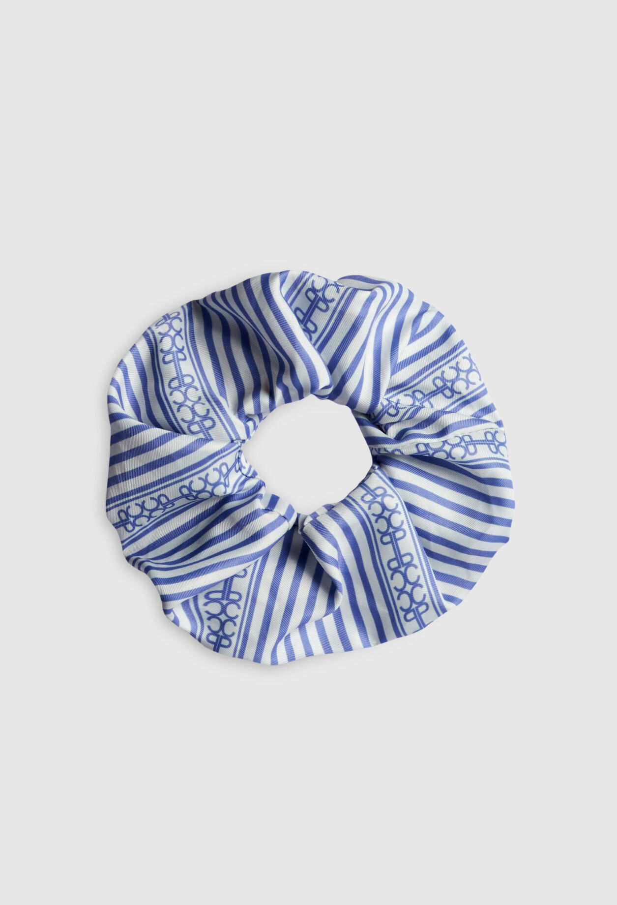 Blue striped scrunchie