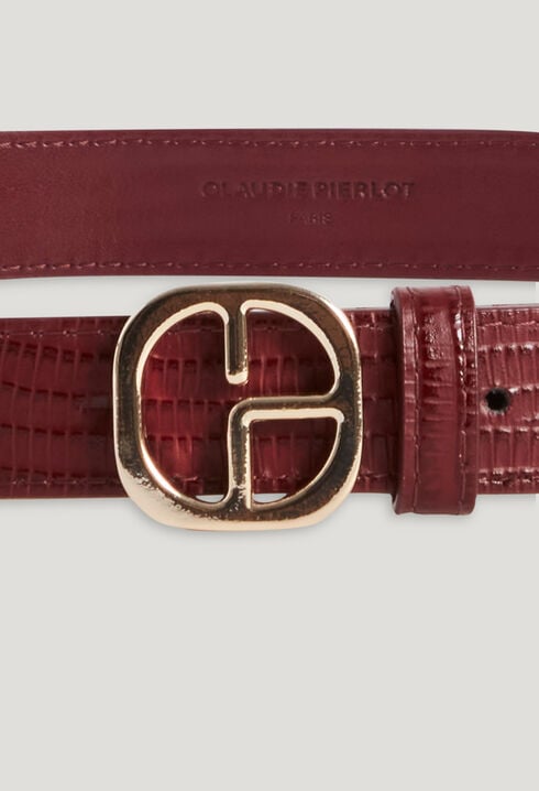Burgundy leather belt