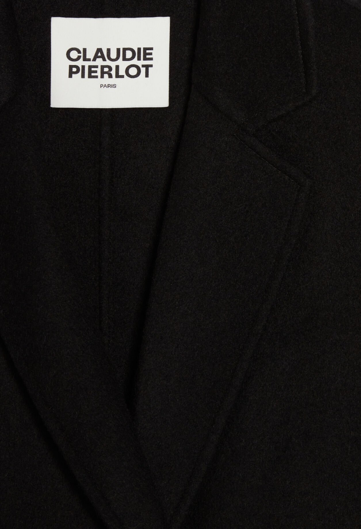 Manteau noir droit mi-long 