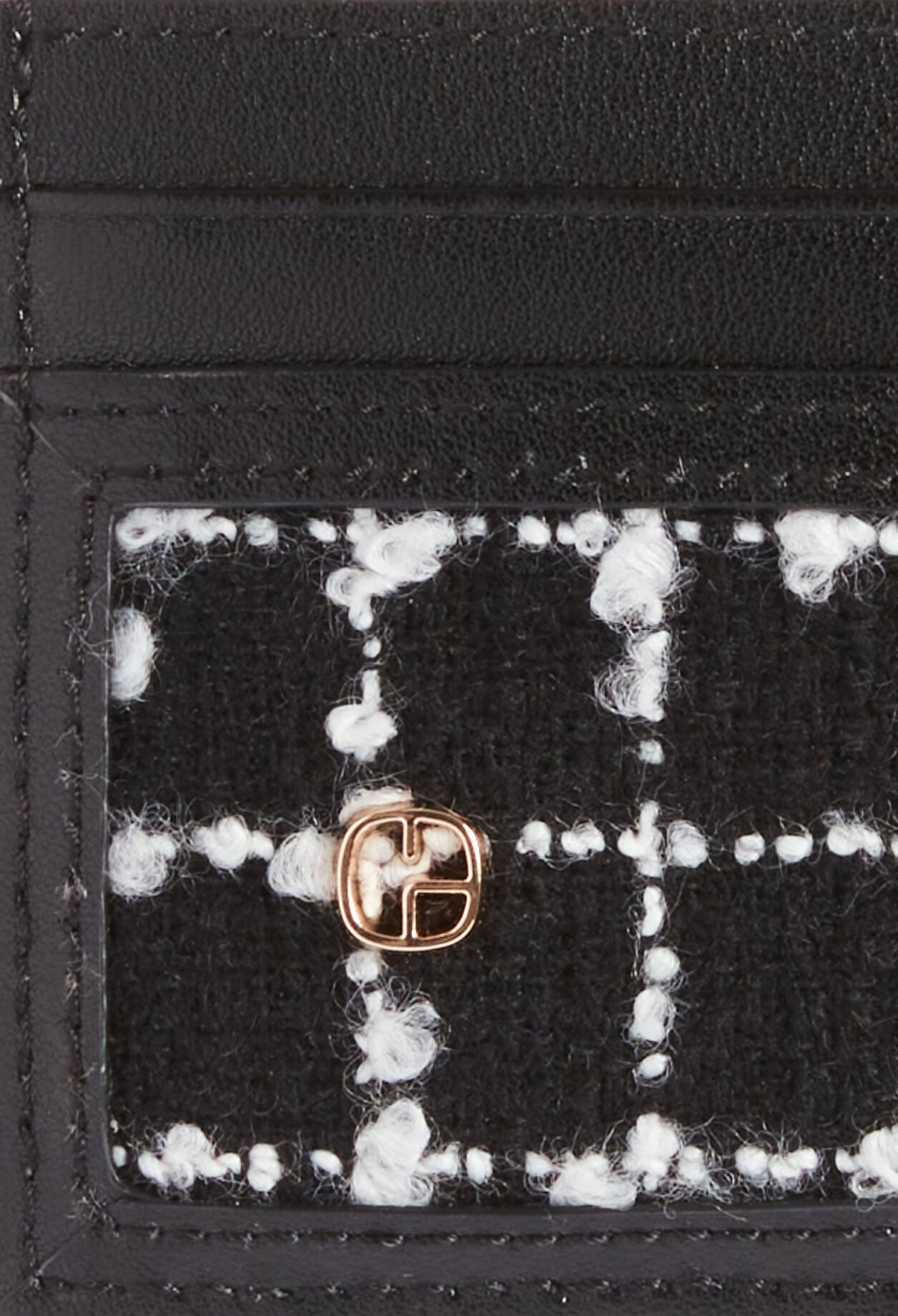 Porte-cartes en tweed noir
