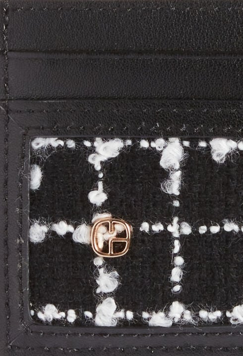 Porte-cartes en tweed noir