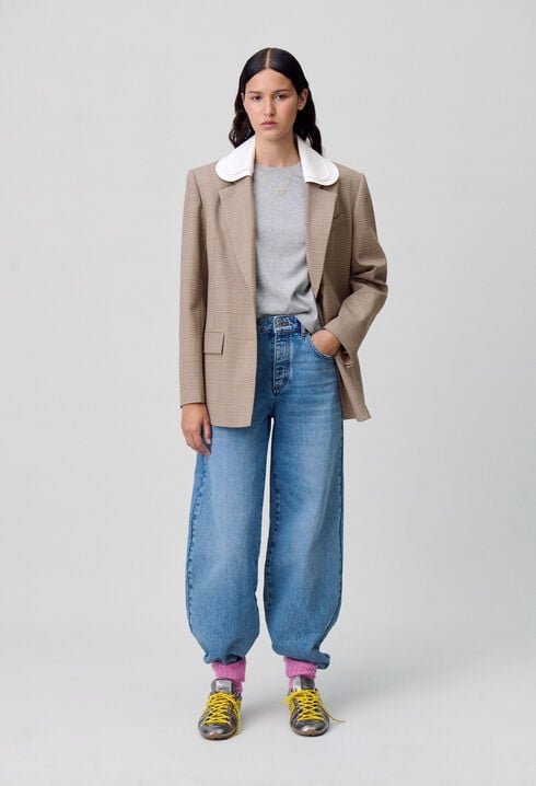 Veste droite tailleur carreaux