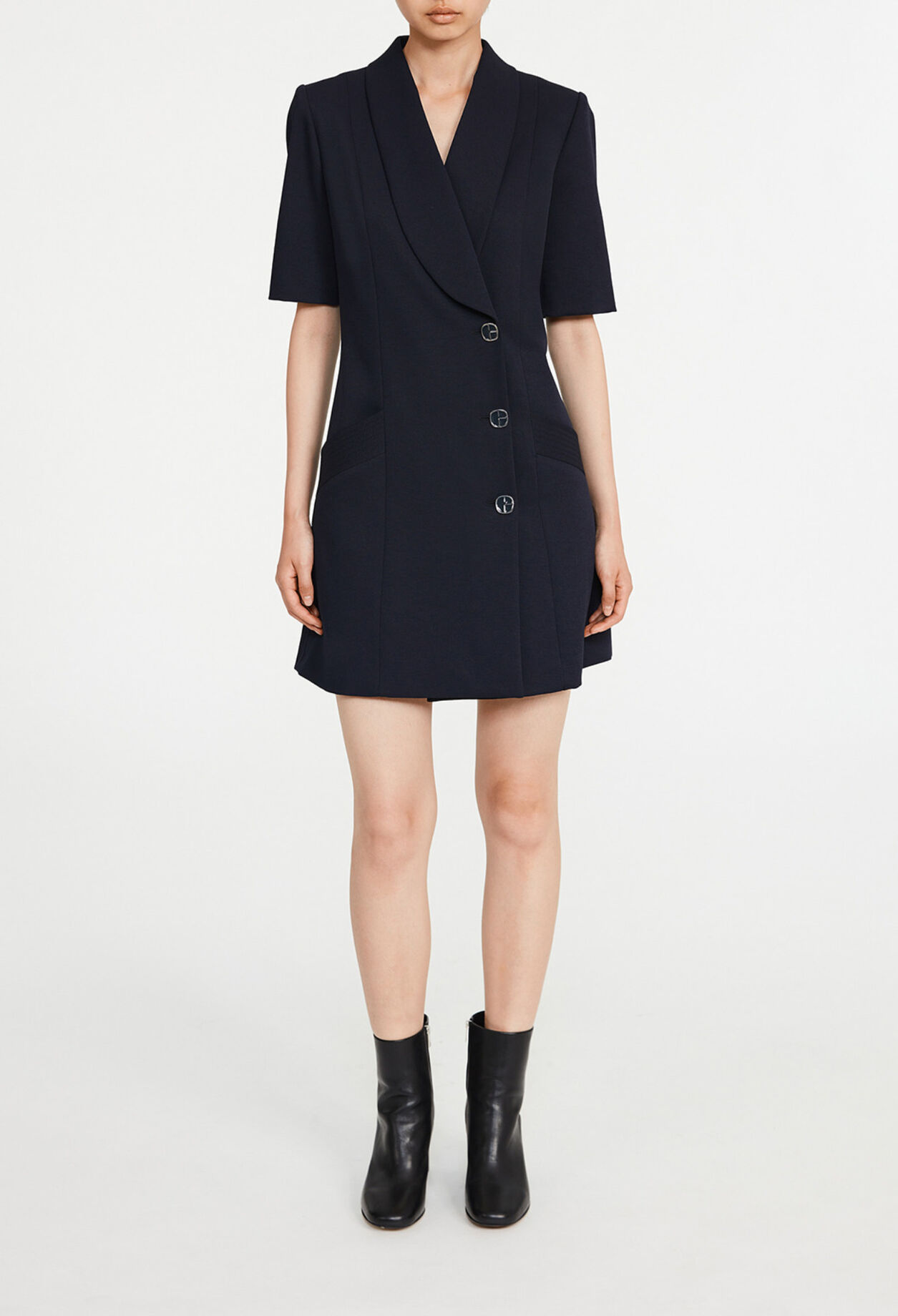 Navy wrap dress
