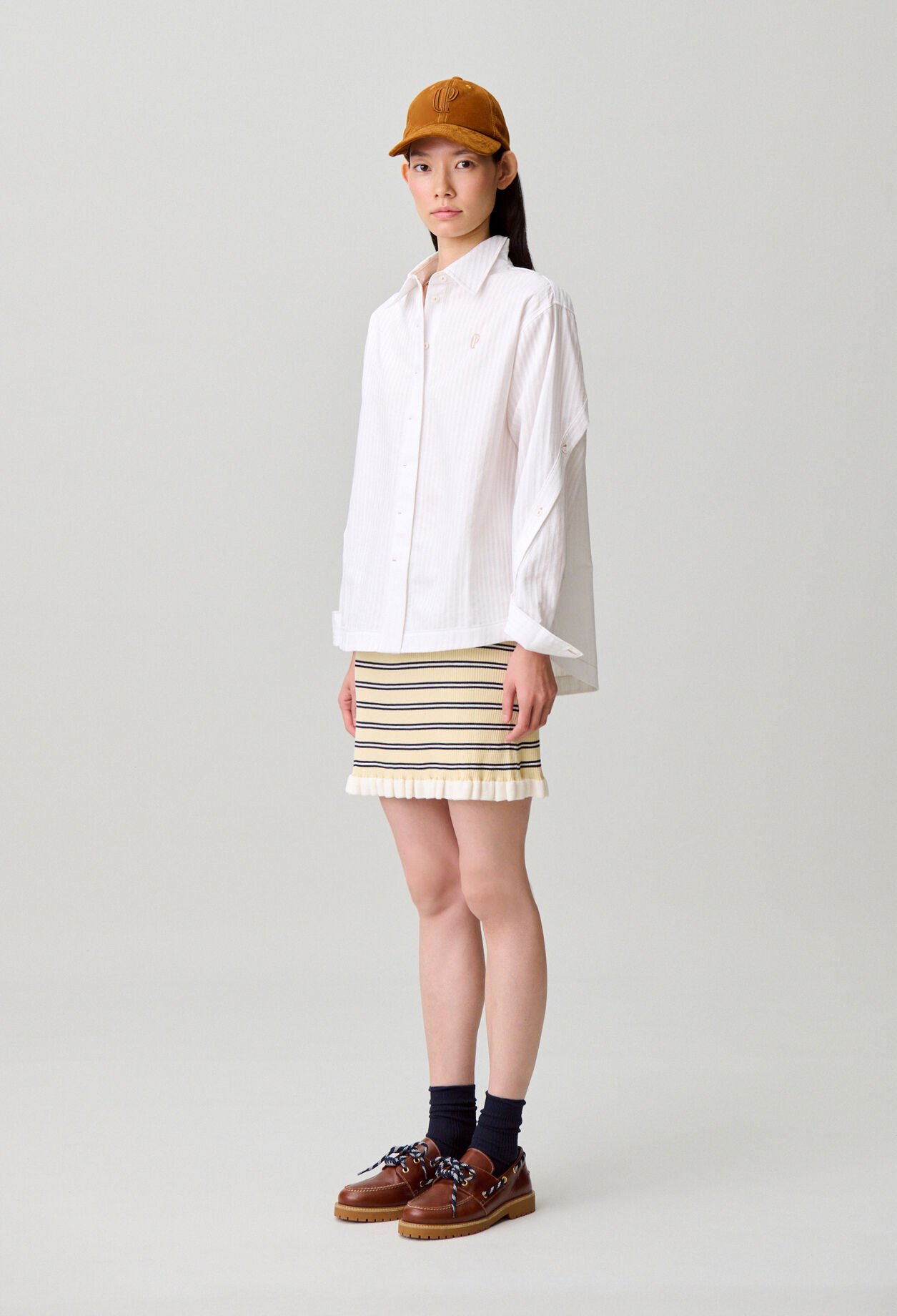 Chemise popeline ray&eacute;e