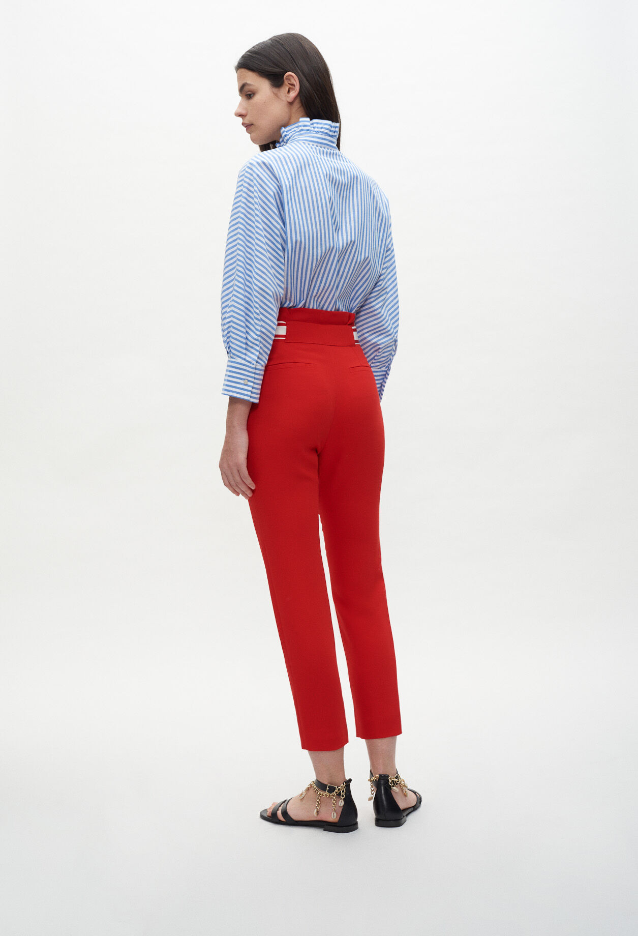Belted suit trousers