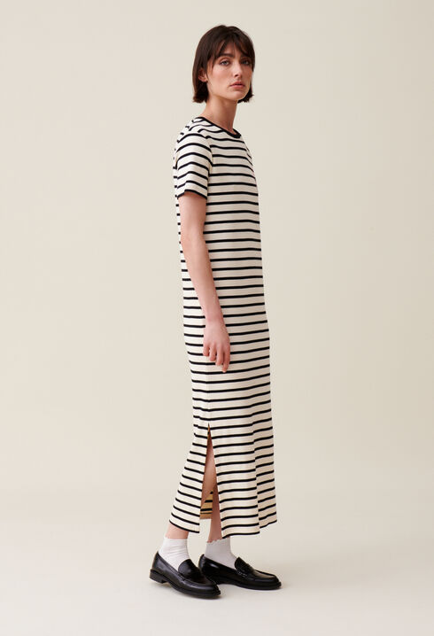 Striped Midi Jean Dress