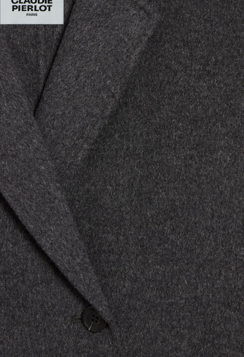 Manteau laine double face gris chiné