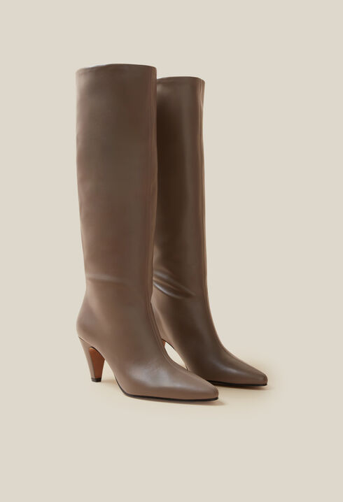Bottes talons cuir lisse