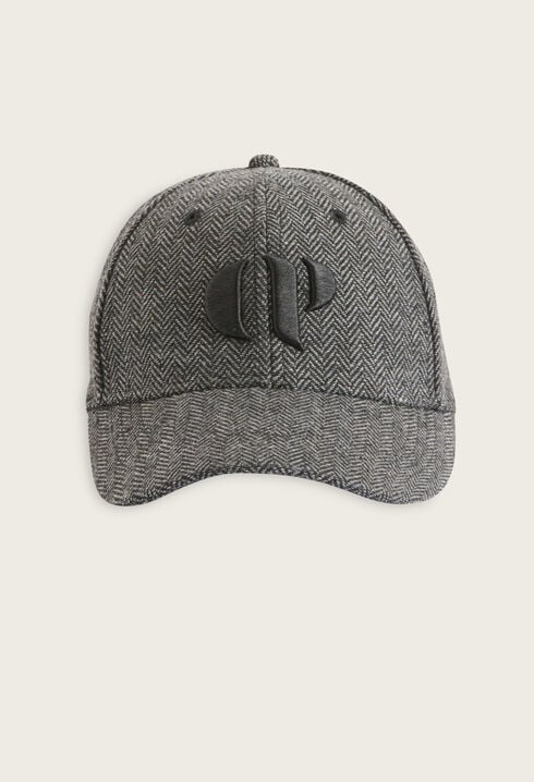 Casquette tweed gris