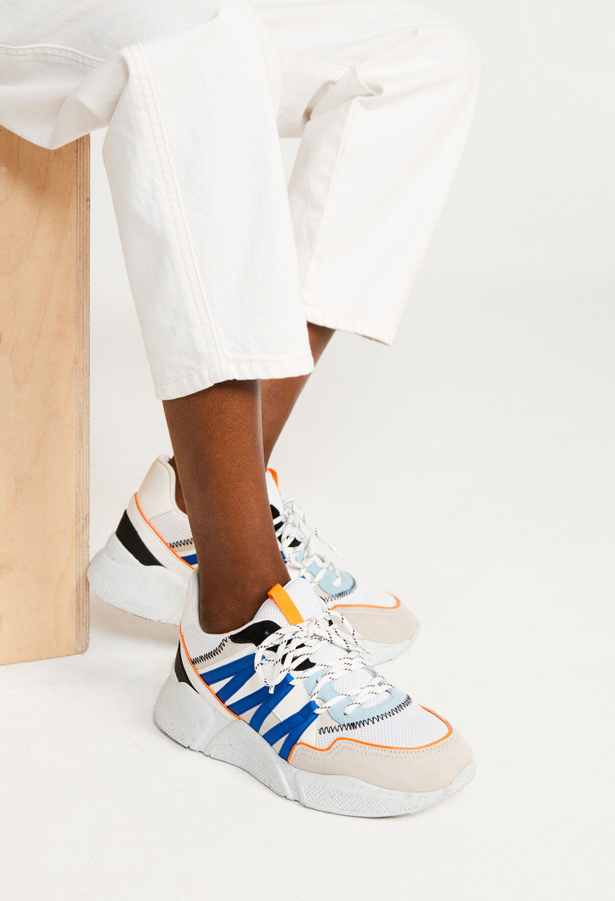 Sneakers graphiques en cuir