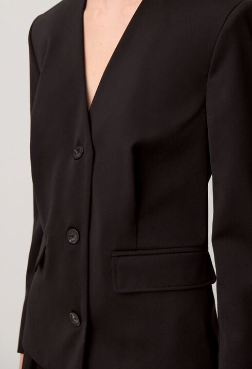 Veste tailleur laine m&eacute;lang&eacute;e