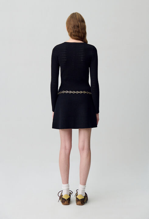 Fine knit bow jumper