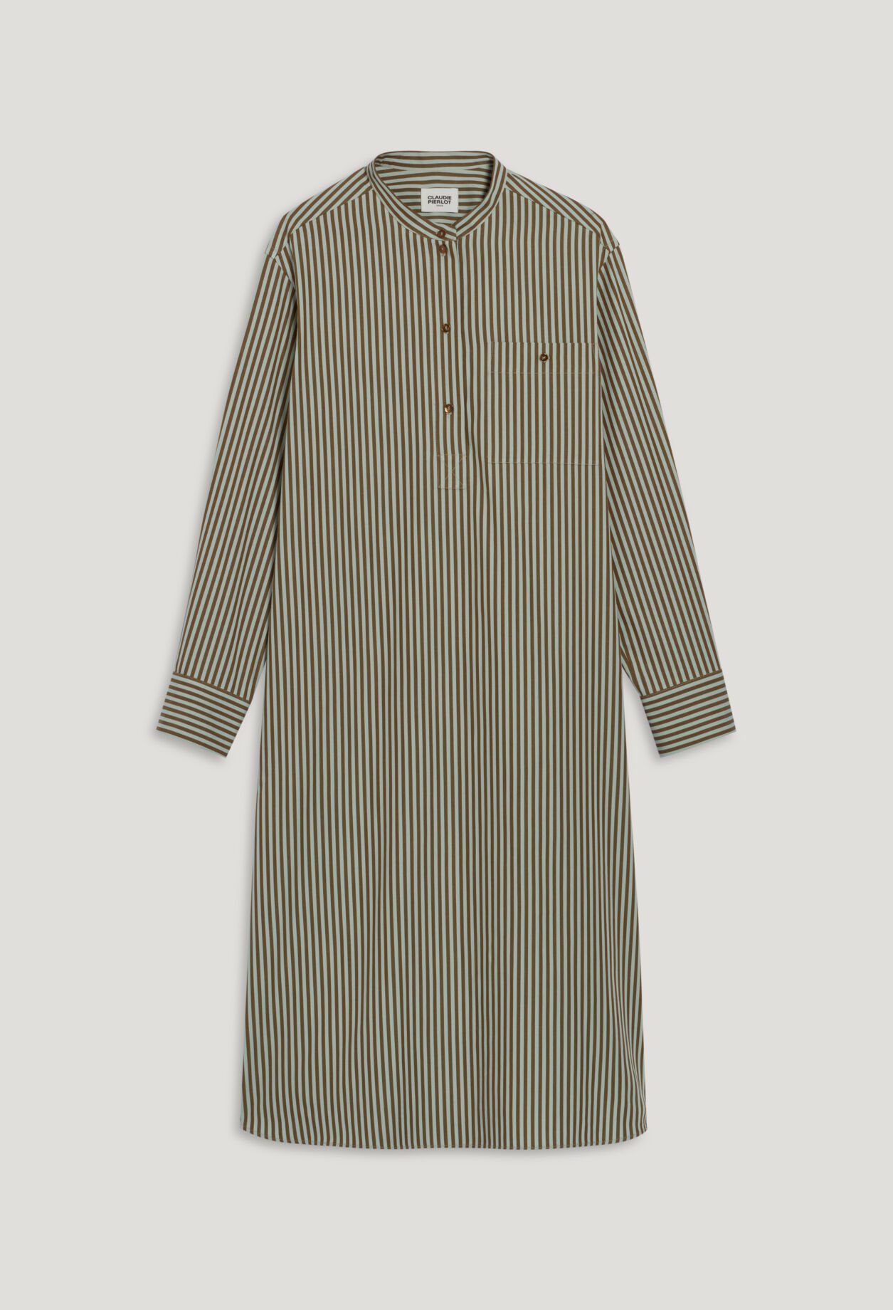 Green striped maxi dress