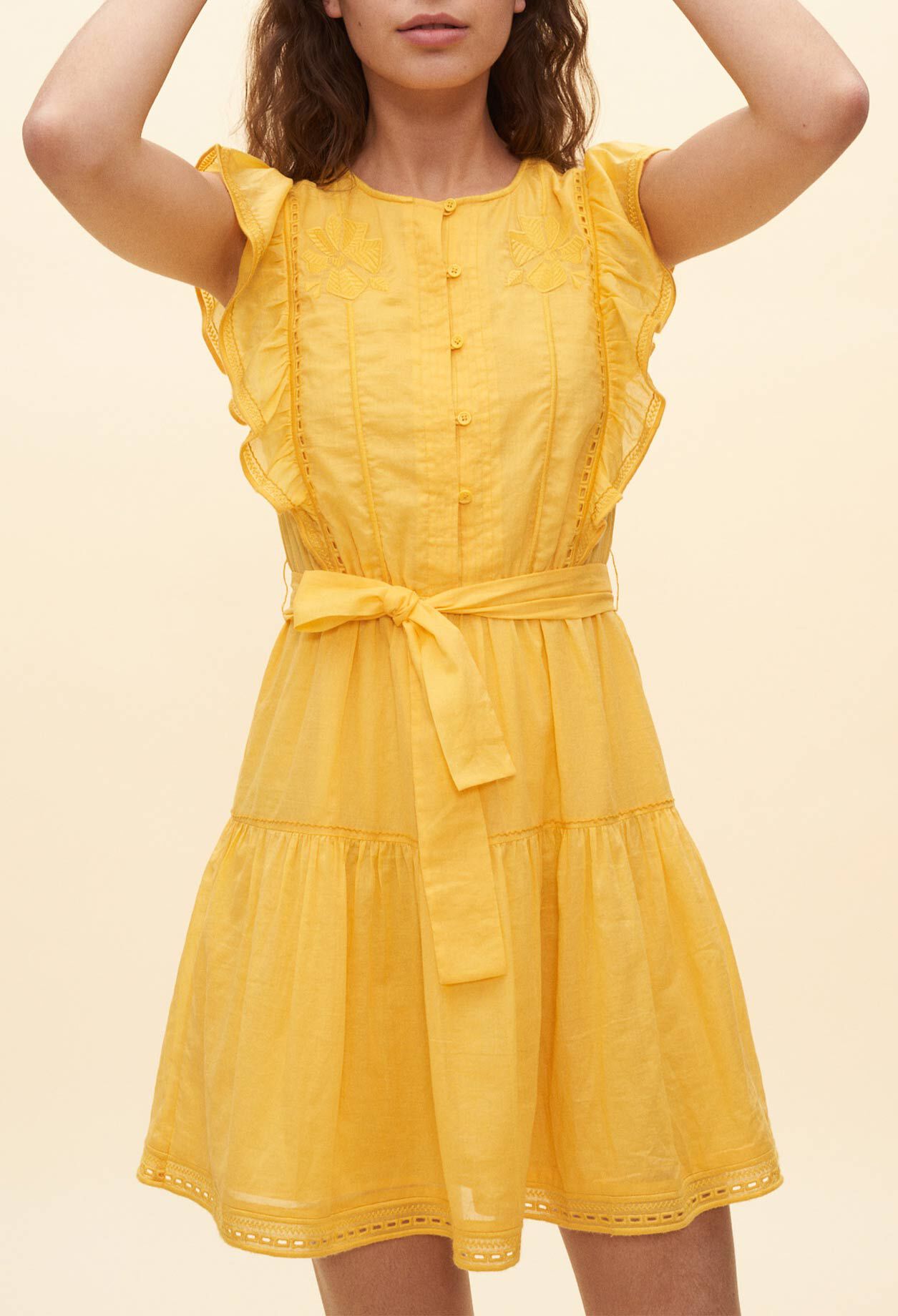 Yellow dress with frills