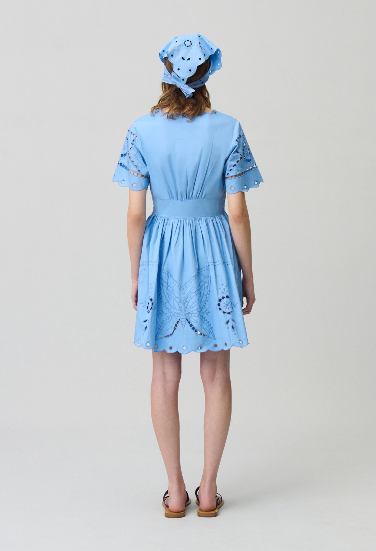 Short Dress Butterfly Embroidery