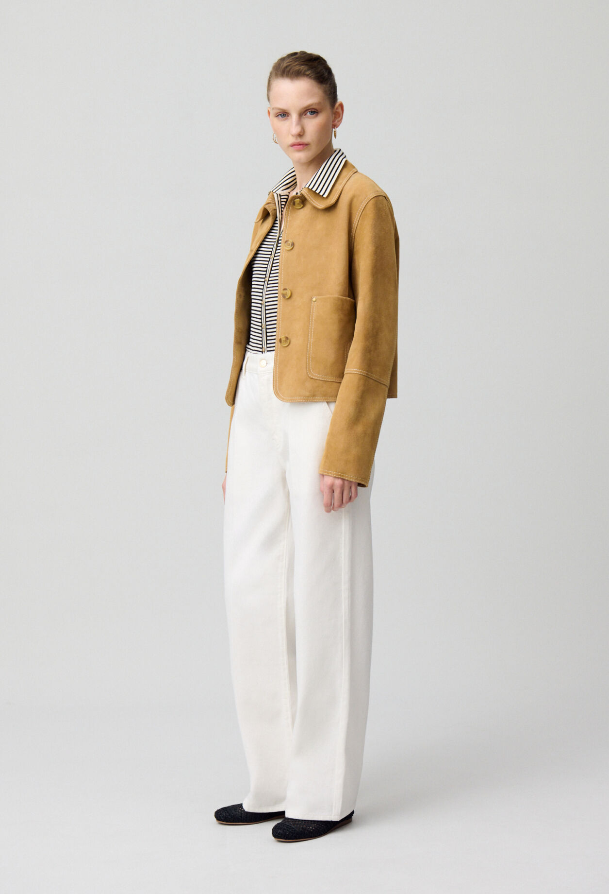 Veste en cuir suède