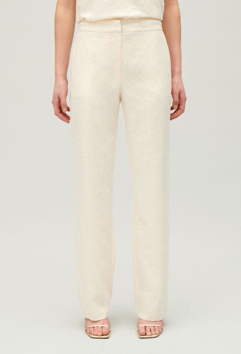 Pantalon sequins écru
