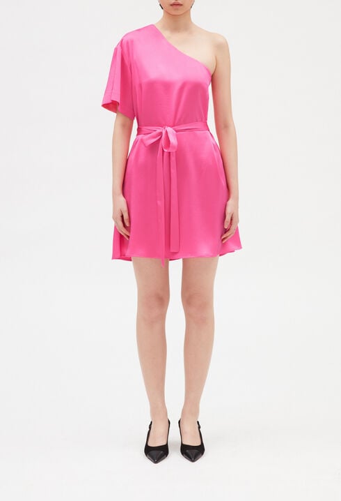 Pink asymmetrical mini dress