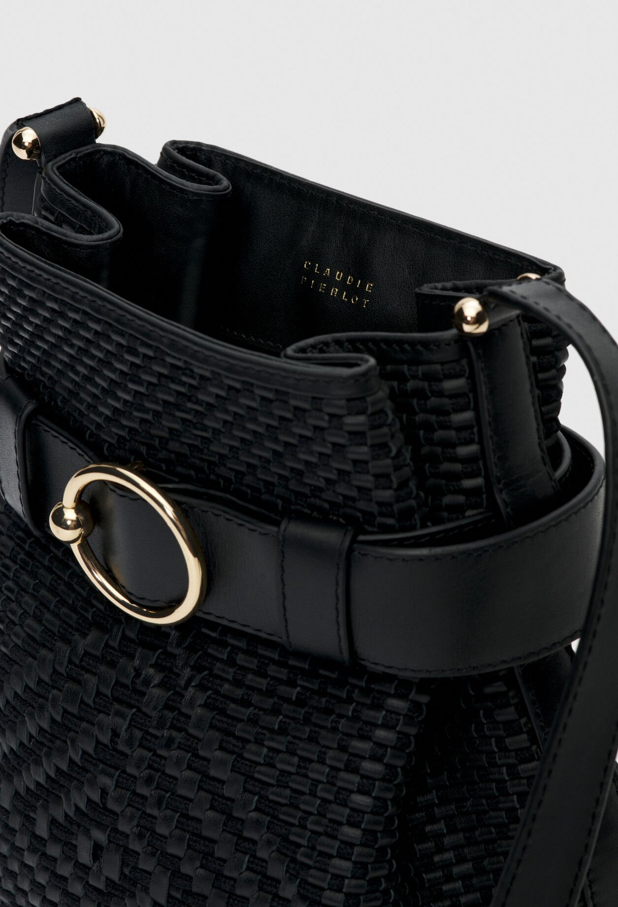 Leather bucket bag